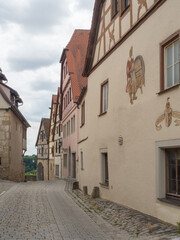 Fototapeta na wymiar Beautiful houses in Rothenburg ob der Tauber, Bavaria, Germany