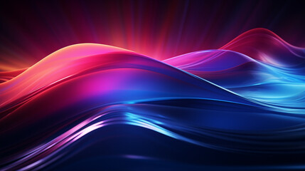 abstract background with glowing wavy lines in blue and red colors