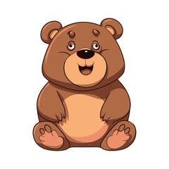 Cartoon bear. Teddy isolated on a white background. Vector illustration.