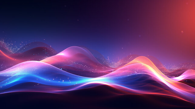 Abstract background with glowing lines and waves ai generarted
