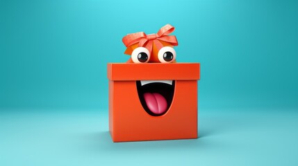 Exciting gift box sprinting on complementary colors, adding a joyful element to celebration and event planning, generative ai