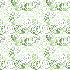 green doodle swirl snails seamless pattern background with hand drawing. vector abstract.