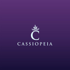 LETTER AND INITIAL C CASSIOPEIA WITH WHITE COLOR FOR LOGO VECTOR FOR COMPANY, BRAND, BUSINESS, AND OTHER