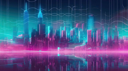 A Conceptual Cityscape at Twilight. Generative AI
