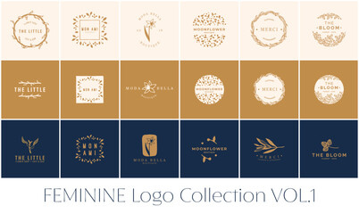 Feminine logo collection, Handdrawn logotypes, Minimal logo, Branding, Premade logo, Minimalisitc, Prestige, Luxury