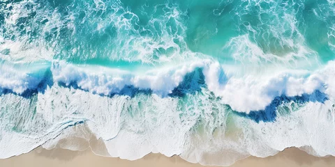 Foto op Canvas A view of the ocean from above. Generative AI. © tilialucida