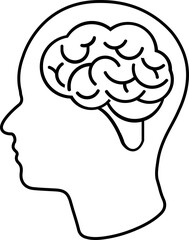 Human brain medical vector icon on white background. Human brain symbol. black and white Icon brain.