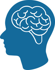 Obraz premium Human brain medical vector icon on white background. Human brain symbol. black and white Icon brain.