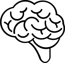 Human brain medical vector icon on white background. Human brain symbol. black and white Icon brain.