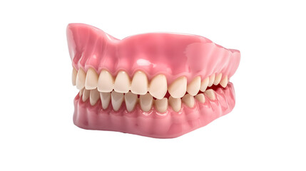 Fototapeta premium Gums dentistry human tooth dentures and dental implants isolated on transparent background, png cutout, Generative AI