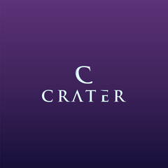 LETTER AND INITIAL C CRATER WITH WHITE COLOR FOR LOGO VECTOR FOR NAMING, COMPANY, BRAND, BUSINESS, AND OTHER