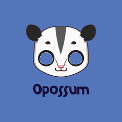Opossum mask for costume party, Halloween, various festivities