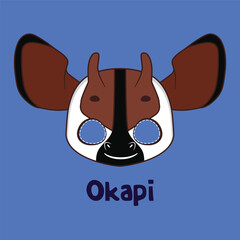 Okapi mask for costume party, Halloween, various festivities