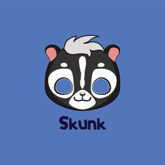 Skunk mask for costume party, Halloween, various festivities