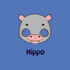 Hippo mask for costume party, Halloween, various festivities