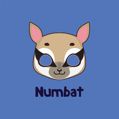 Numbat mask for costume party, Halloween, various festivities