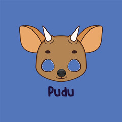 Pudu mask for costume party, Halloween, various festivities