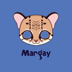 Margay mask for costume party, Halloween, various festivities