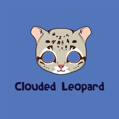 Clouded leopard mask for costume party, Halloween, various festivities