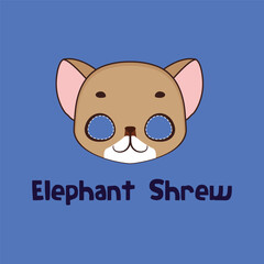 Elephant shrew mask for costume party, Halloween, various festivities