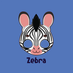 Fototapeta na wymiar Zebra mask for costume party, Halloween, various festivities