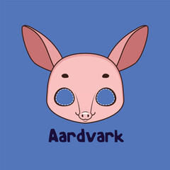 Aardvark mask for costume party, Halloween, various festivities