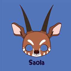 Saola mask for costume party, Halloween, various festivities