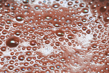 Closeup of bubbles texture of hot cocoa.