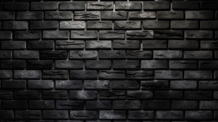 Fototapeta na wymiar Black brick wall texture background