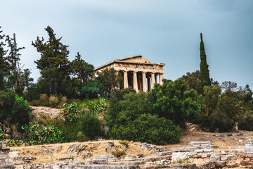 Fototapeta na wymiar temple Athènes Grèce