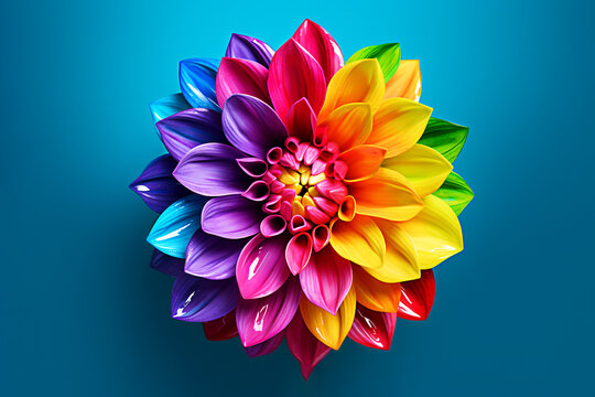 flower in LGBT colors concept of sexual and gender minority. AI generated