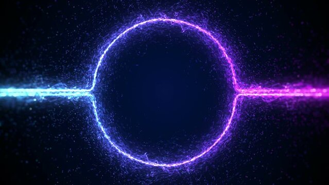 Lights particle flow to the circle frame background