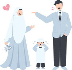Divorce Muslim couple, divorce concept Illustration 