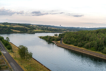 Toeristic pictures of the Lacs de l'Eau d'Heure located in the south district of the province...