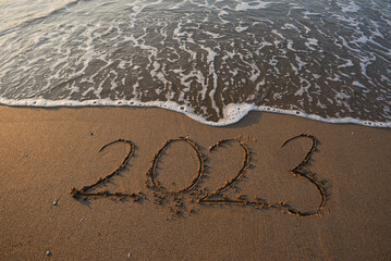 inscription on the beach