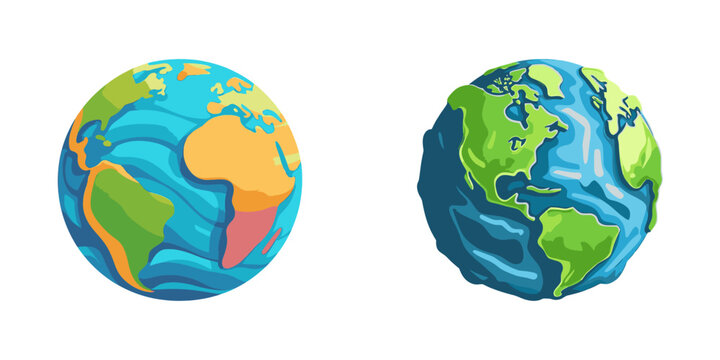 Cartoon planet earth. Vector illustration.