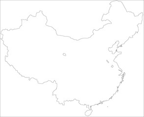 Map of China in white