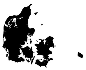 Map of Denmark in black