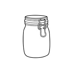 vector illustration of a glass jar