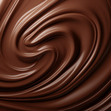 Decadent and smooth textured swirly chocolate melt photo