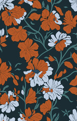Seamless floral pattern Created with generative AI