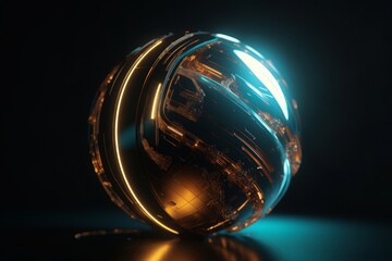 Glowing globe. 3D illustration. 3D CG. High resolution. Generative AI.