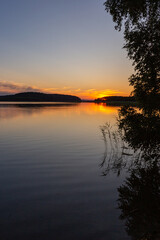 Fototapeta na wymiar Sunset on Lake Wigry, Podlasie, Poland