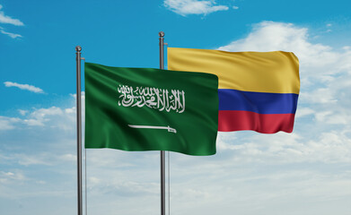 Colombia and Saudi Arabia, KSA flag