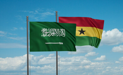 Ghana and Saudi Arabia, KSA flag