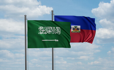 Haiti and Saudi Arabia, KSA flag