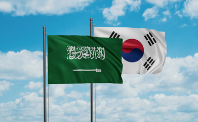 South Korea and Saudi Arabia, KSA flag