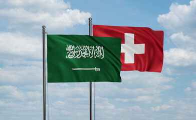 Switzerland and Saudi Arabia, KSA flag