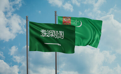 Turkmenistan and Saudi Arabia, KSA flag