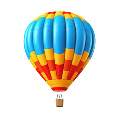 Hot air balloon isolated on transparent background. Generative ai.